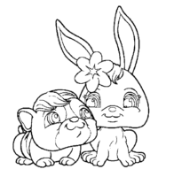 A coloring page of littlest pet shop